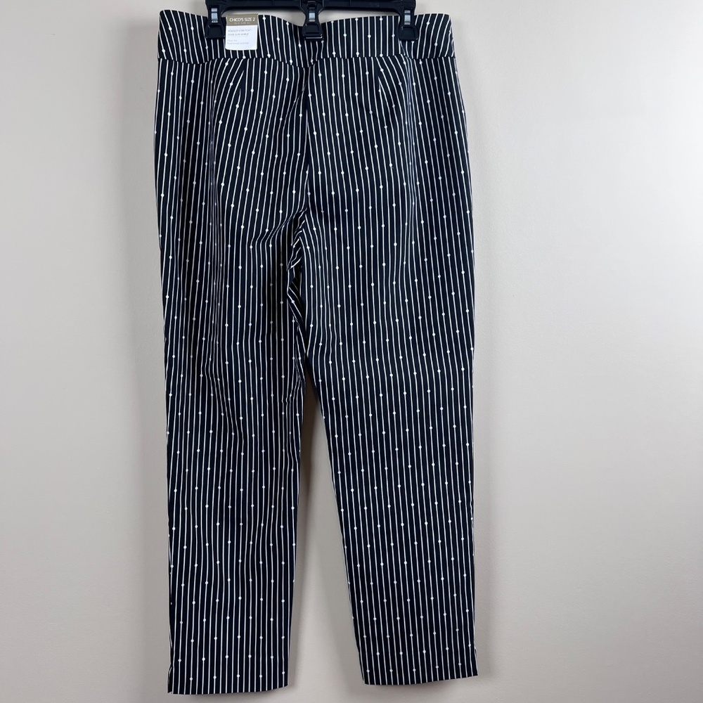 Chico’s Perfect Stretch Josie Slim Ankle Classic Rise Women’s Size 2 Black White - Picture 6 of 11